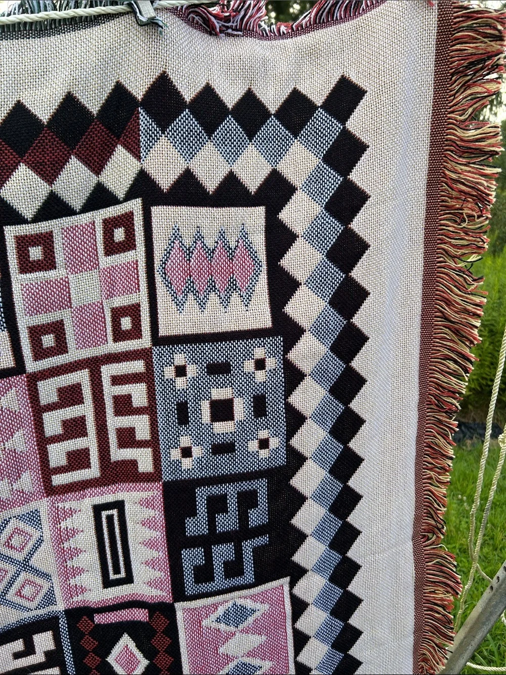 Crown Crafts Woven Throw American Indian & Quilt Motifs